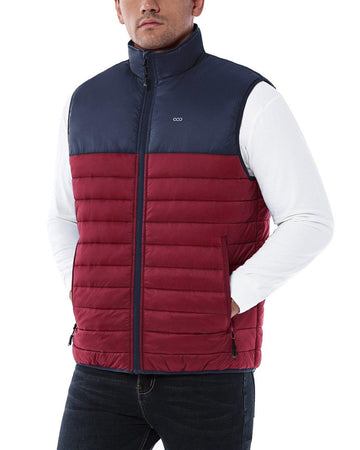 Men's 0.82 lbs Packable Weatherproof Insulated Puffer Vest Outerwear with 5 Pockets 33,000ft